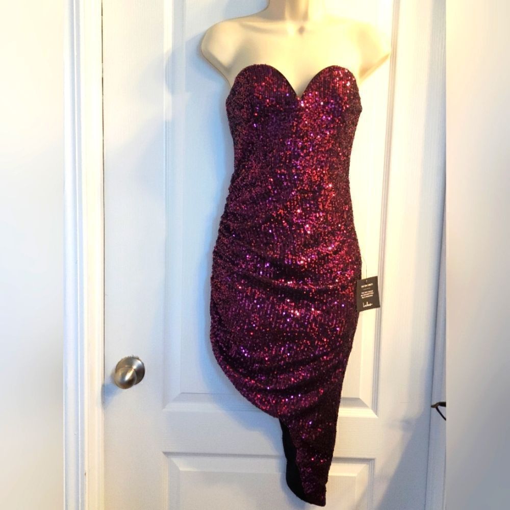 NWT Lulus Sequin Asymmetrical Dress Size Small